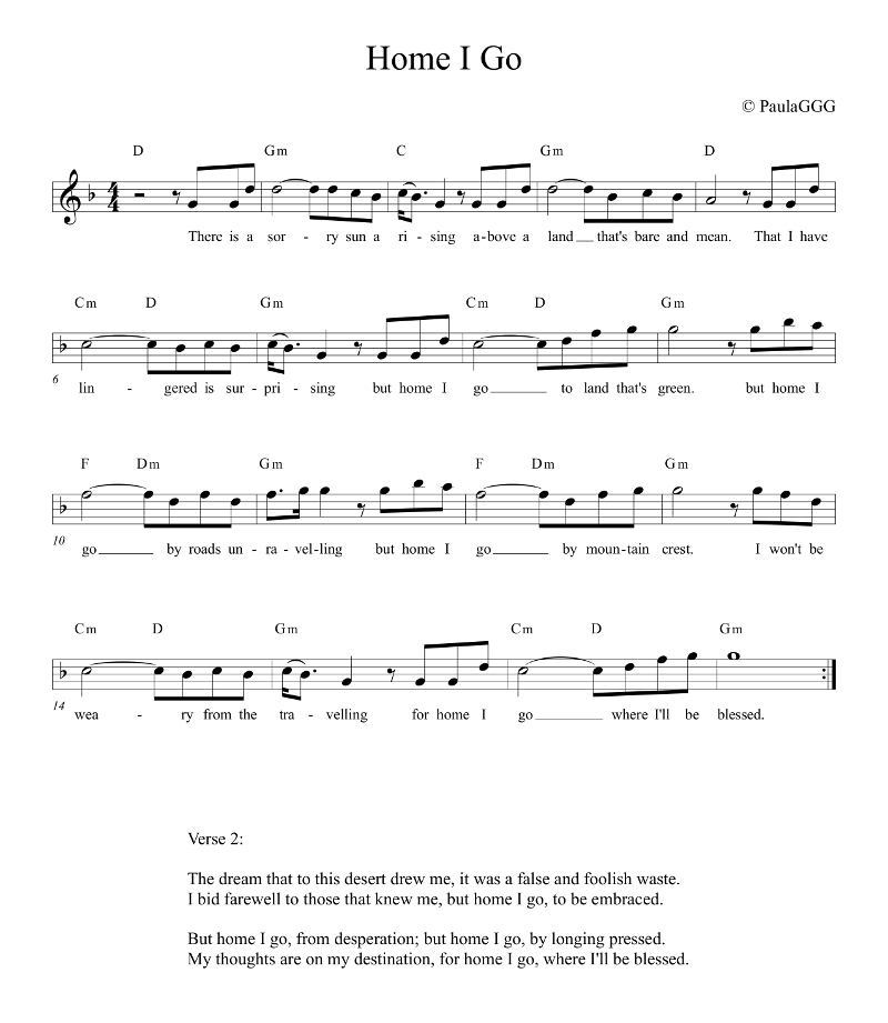 Home I Go - Sheet Music picture
